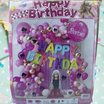 Set me tullumbaca me Barbie e shkrim shumëngjyrësh ''HB''
