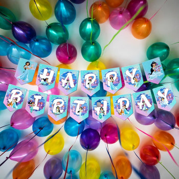 Banner me Jasmine e shkrim ''Happy Birthday''