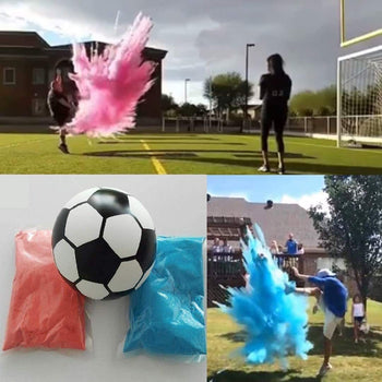 Zbuluese gjinie pudër (Gender Reveal) në formë topi futbolli
